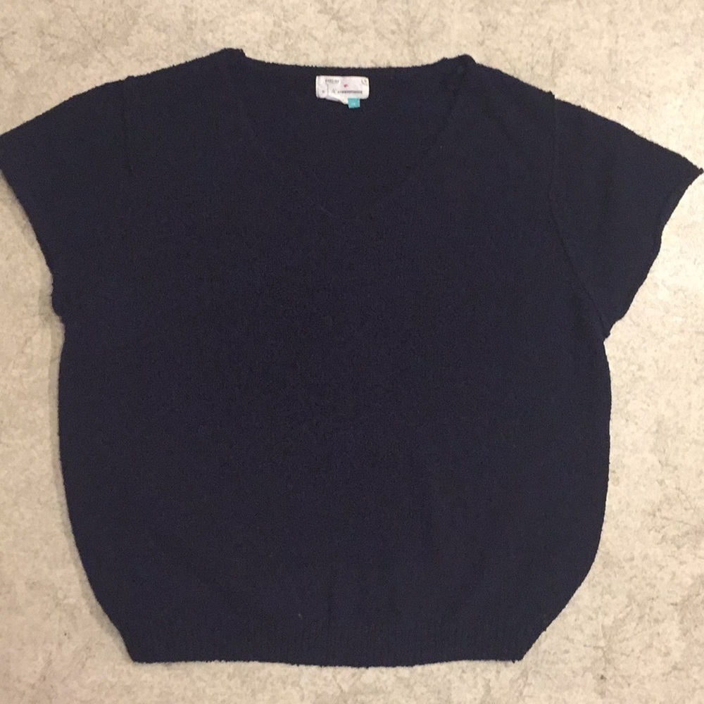 Anthropologie Valentina Navy Blue Short Sleeve Sweater - Picture 10 of 16